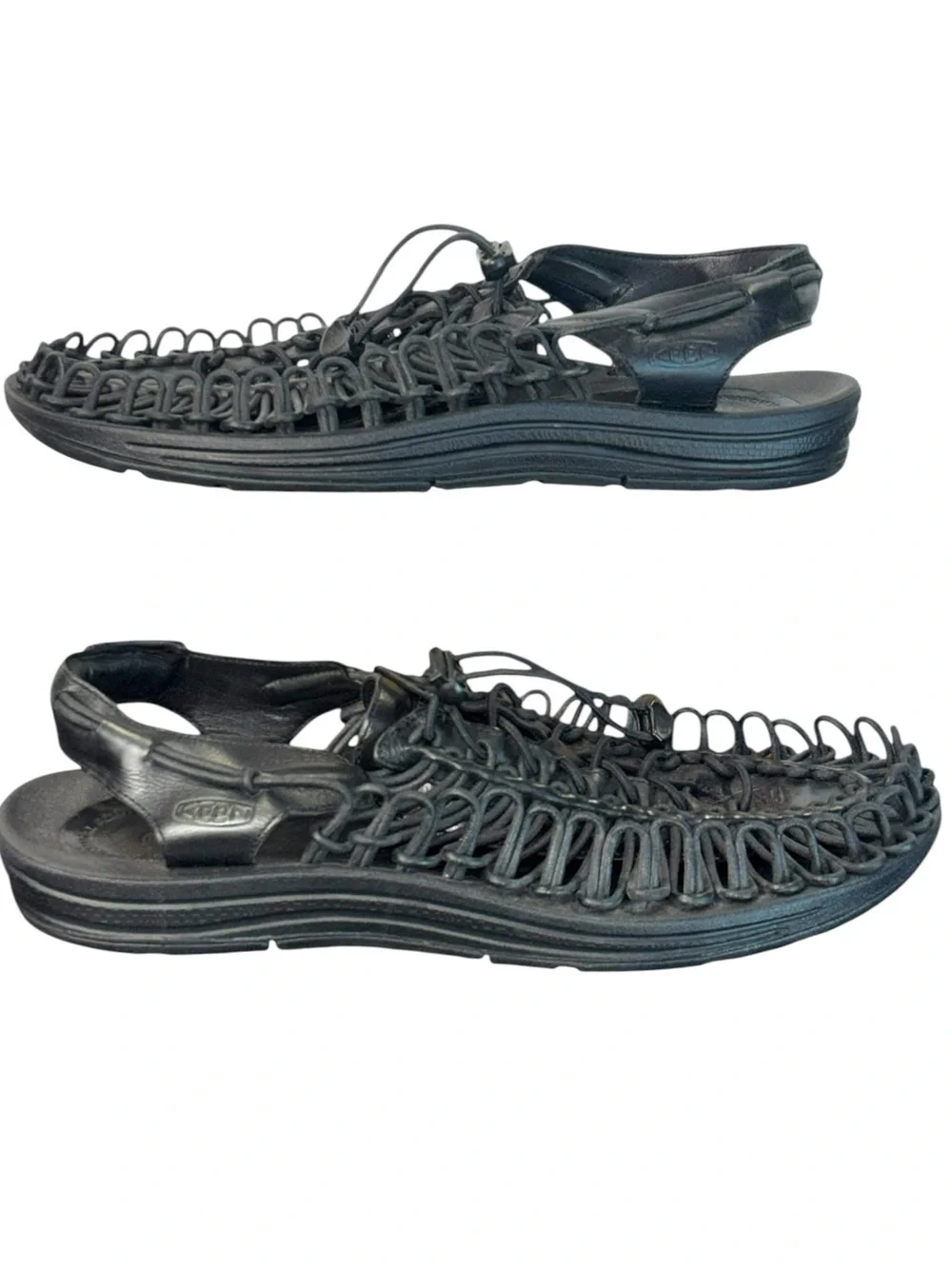 Keen UNEEK Perseid Leather Cord Sandal Sneakers Black Mens Sz 11.5